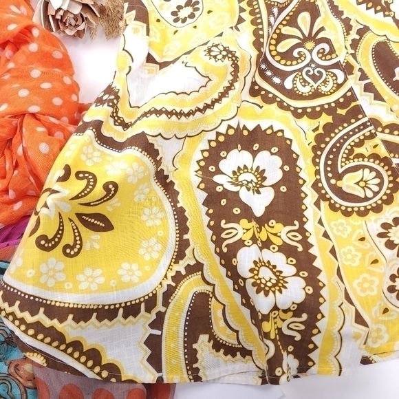 TALBOTS Petites Yellow White Brown Skirt Size 6p - Picture 14 of 16